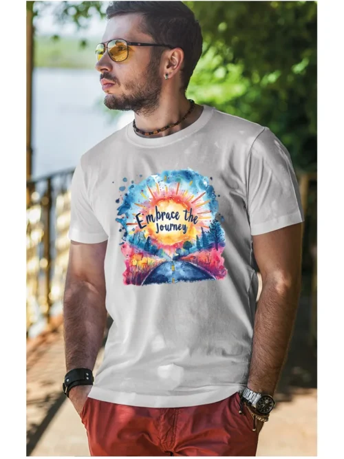 Koszulka przyjmij podróż z uśmiechem Koszulka Ciesz się podróżą - Unisex
