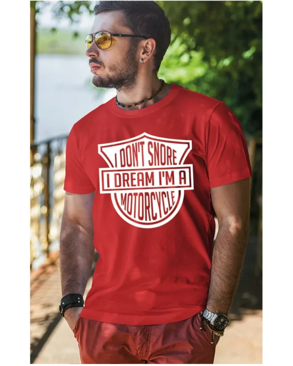 Koszulka I dont snore, I dream I’m a motorcycle – edycja White, Unisex