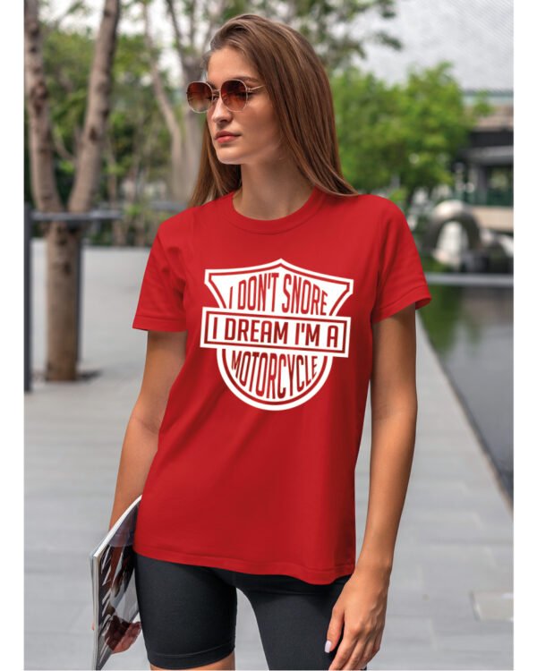 Koszulka I dont snore, I dream I’m a motorcycle – edycja White, Unisex