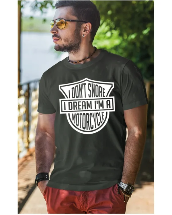 Koszulka I dont snore, I dream I’m a motorcycle – edycja White, Unisex