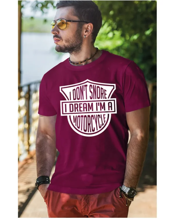 Koszulka I dont snore, I dream I’m a motorcycle – edycja White, Unisex
