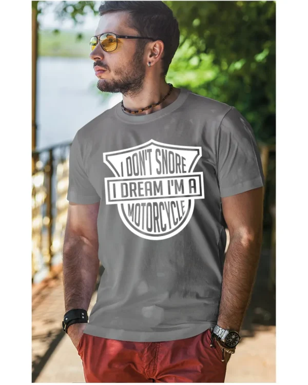 Koszulka I dont snore, I dream I’m a motorcycle – edycja White, Unisex
