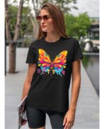 Koszulka unisex motyl “Better fly”, dla niej – wybierz kolor!