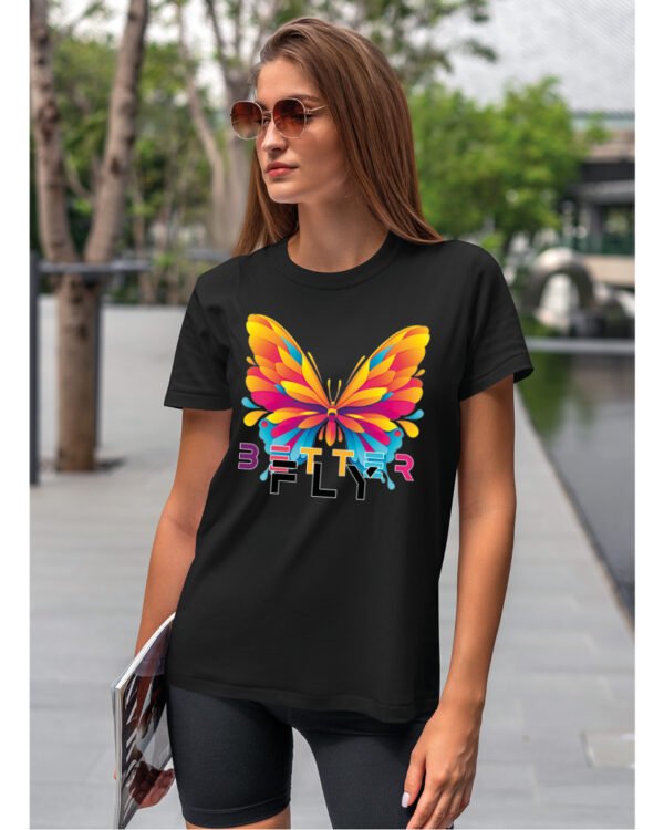 Koszulka unisex motyl “Better fly”, dla niej – wybierz kolor!