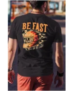 Koszulka unisex wyścig “Be fast or be last”, dla niego – wybierz kolor!