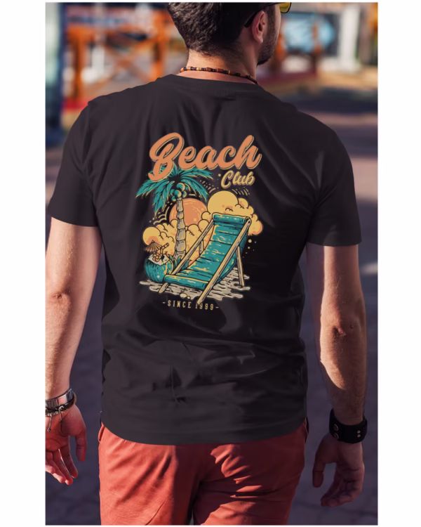 Koszulka unisex wypoczynek na plaży “Beach club”, dla niego – wybierz kolor!
