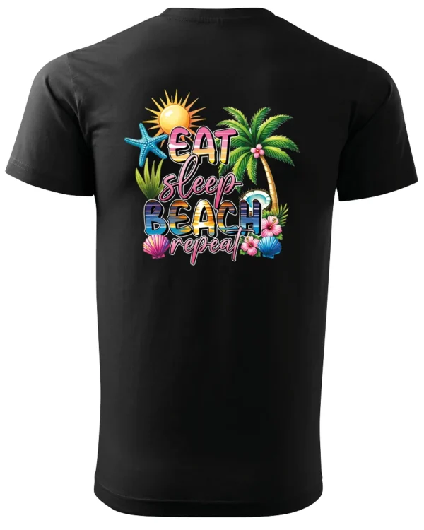 Koszulka Plażowy styl życia <br>jedz, śpij, plażuj, powtarzaj - Unisex, dla niego
