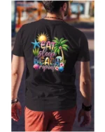 Koszulka Plażowy styl życia <br>jedz, śpij, plażuj, powtarzaj - Unisex, dla niego