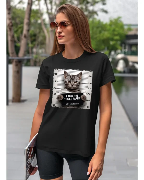koszulka kocia zbrodnia koszulka koszulka damska t-shirt damski koszulka damska z nadrukiem