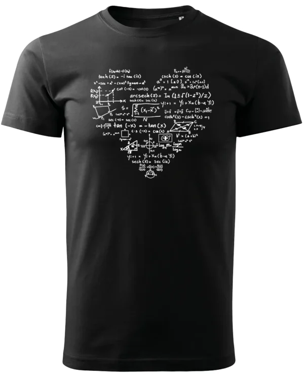 Koszulka Matematyczne serce, dla miłośników liczb – edycja White, Unisex
