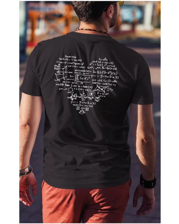 Koszulka Matematyczne serce, dla miłośników liczb – edycja White, Unisex