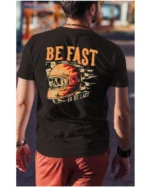 Koszulka unisex wyścig “Be fast or be last”, dla niego – wybierz kolor!