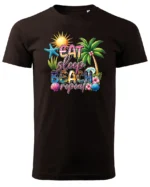 Koszulka Plażowy styl życia <br>jedz, śpij, plażuj, powtarzaj - Unisex, dla niego