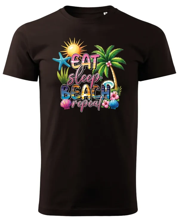 Koszulka Plażowy styl życia <br>jedz, śpij, plażuj, powtarzaj - Unisex, dla niego