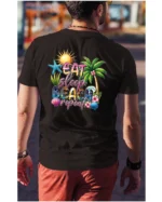 Koszulka Plażowy styl życia <br>jedz, śpij, plażuj, powtarzaj - Unisex, dla niego