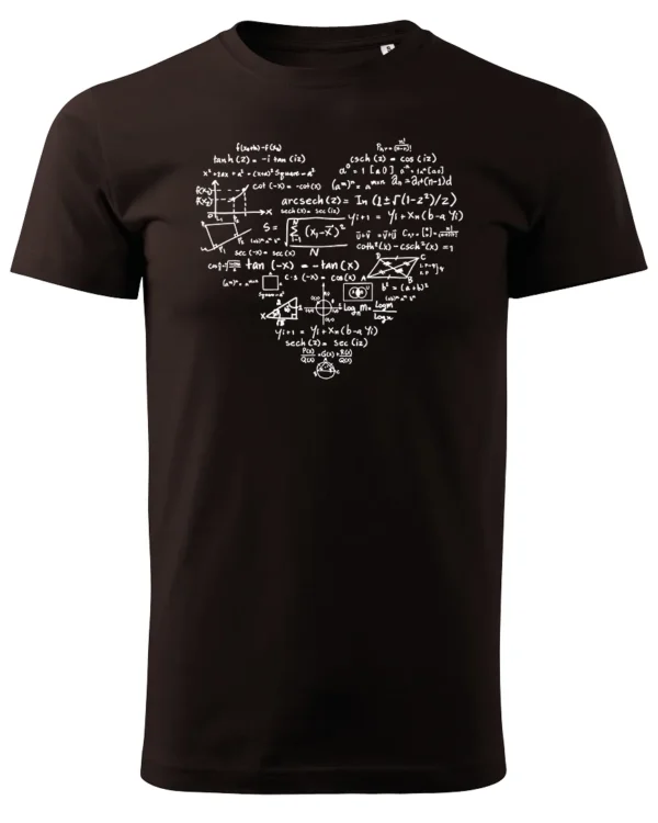 Koszulka Matematyczne serce, dla miłośników liczb – edycja White, Unisex