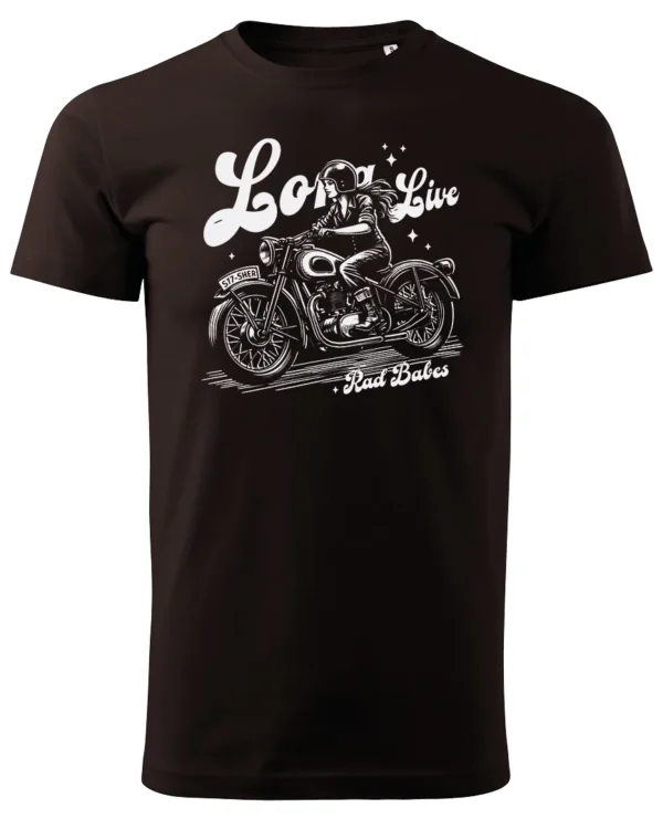 Koszulka Jazda, wolność, niezależność, „Long Live Rad Babes” – edycja White, Unisex