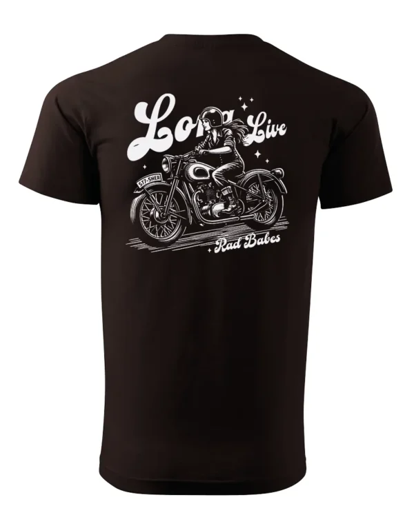 Koszulka Jazda, wolność, niezależność, „Long Live Rad Babes” – edycja White, Unisex
