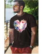 Koszulka Kwiatowe serce, miłość i natura koszulka, koszulka męska, t-shirt męski, koszulka męska z nadrukiem, koszulka z napisem