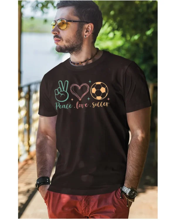 Koszulka Peace Love Soccer <br>Sport i pasja - Unisex, dla niej