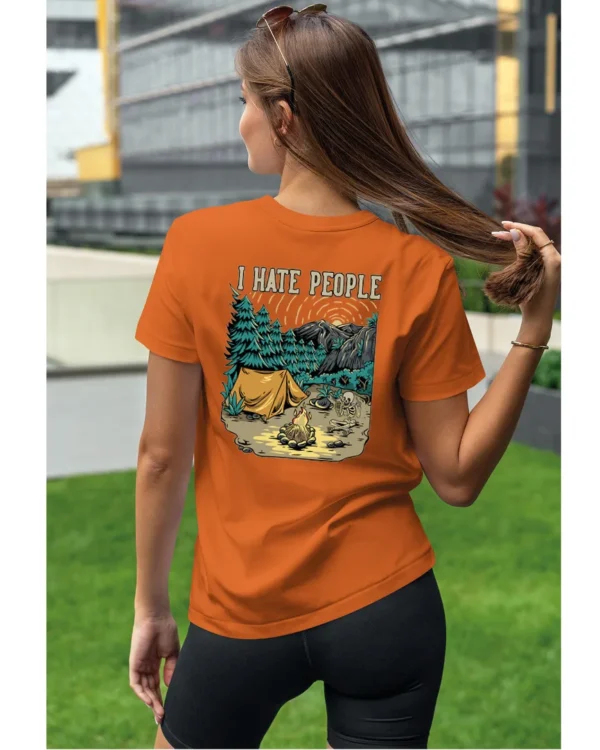 Koszulka unisex życie pustelnika “I hate people”, dla niej – wybierz kolor!