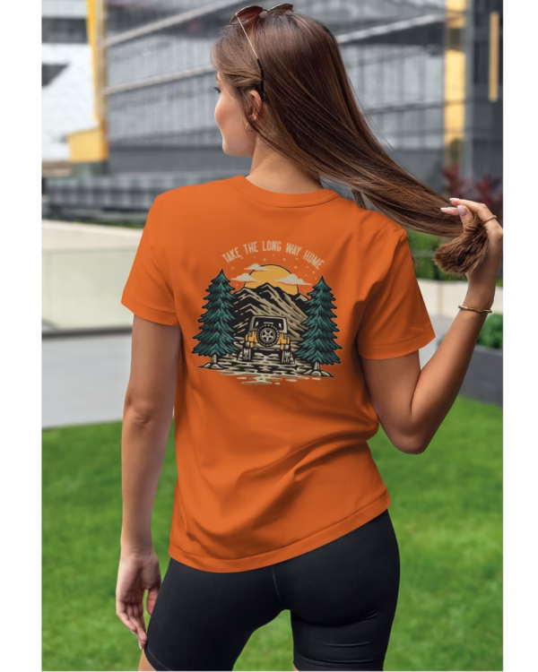 Koszulka unisex "Górska droga do domu", dla niej – wybierz kolor!