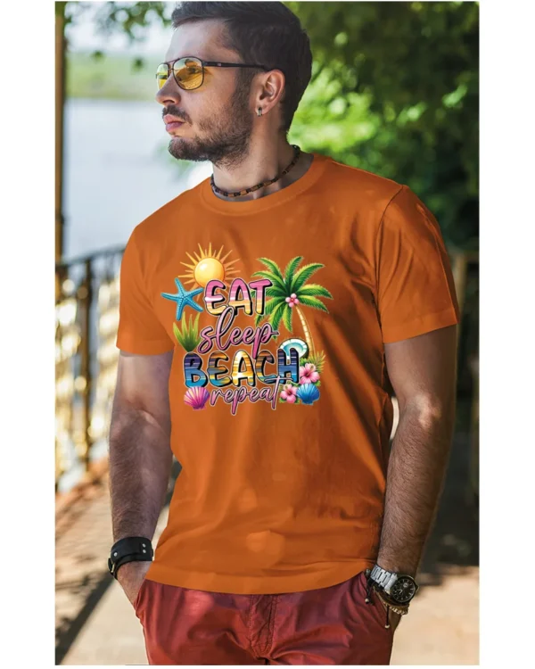 Koszulka Plażowy styl życia <br>jedz, śpij, plażuj, powtarzaj - Unisex, dla niego