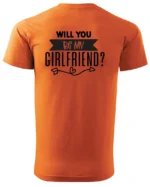 Koszulka Romantyczna propozycja, „Will you be my girlfriend?” - Unisex