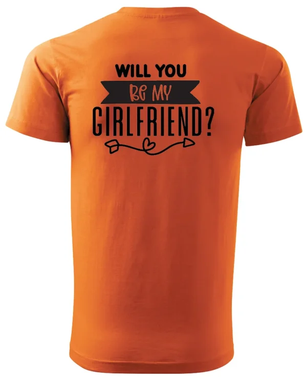 Koszulka Romantyczna propozycja, „Will you be my girlfriend?” - Unisex