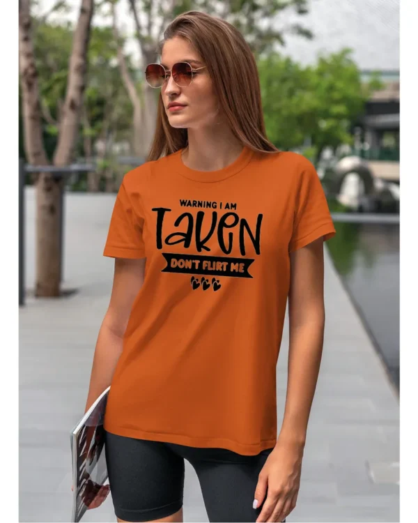 Koszulka Nie flirtuj, „Warning I am taken” –  Unisex