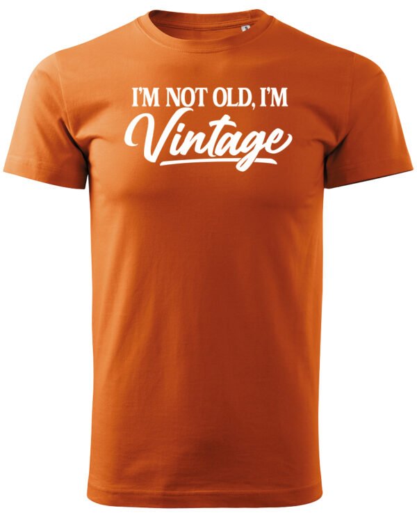 Koszulka Styl retro na co dzień, „I'm not old, I'm vintage” – Unisex, edycja Midnight