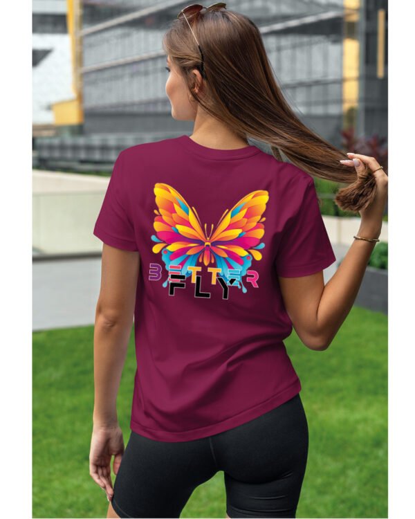 Koszulka unisex motyl “Better fly”, dla niej – wybierz kolor!
