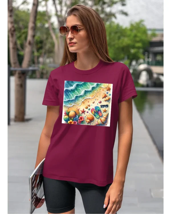 Koszulka Plaża, fale i klapki UNISEX