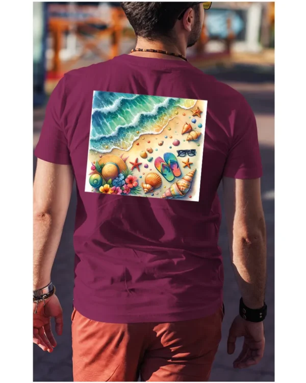 Koszulka Plaża, fale i klapki UNISEX