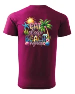 Koszulka Plażowy styl życia <br>jedz, śpij, plażuj, powtarzaj - Unisex, dla niego