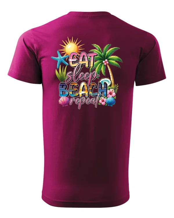 Koszulka Plażowy styl życia <br>jedz, śpij, plażuj, powtarzaj - Unisex, dla niego