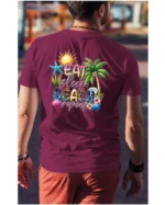 Koszulka Plażowy styl życia <br>jedz, śpij, plażuj, powtarzaj - Unisex, dla niego