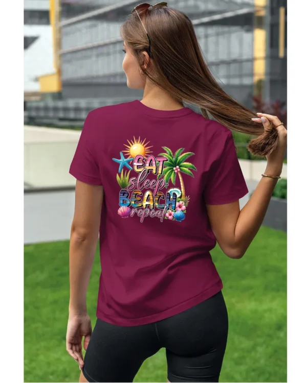 Koszulka Plażowy styl życia <br>jedz, śpij, plażuj, powtarzaj - Unisex, dla niej