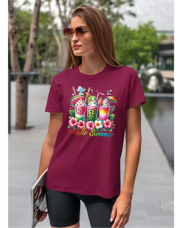 Koszulka Witaj Lato! <br>ciesz się owocowymi smakami - Unisex, dla niej