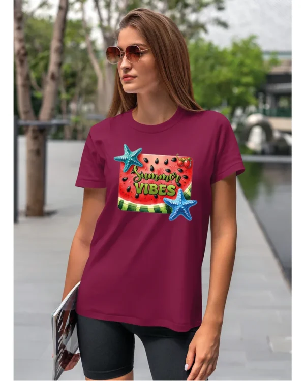 Koszulka Letnie wibracje <br>poczuj radość lata - Unisex, dla niej