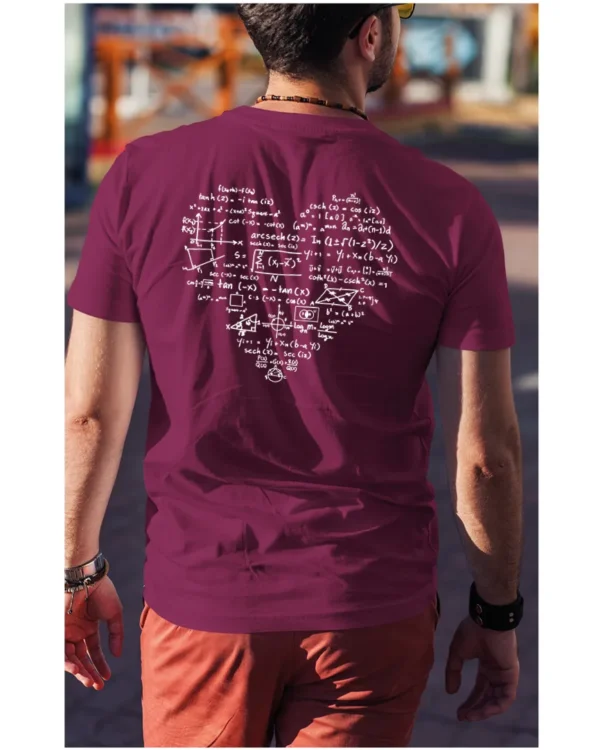 Koszulka Matematyczne serce, dla miłośników liczb – edycja White, Unisex