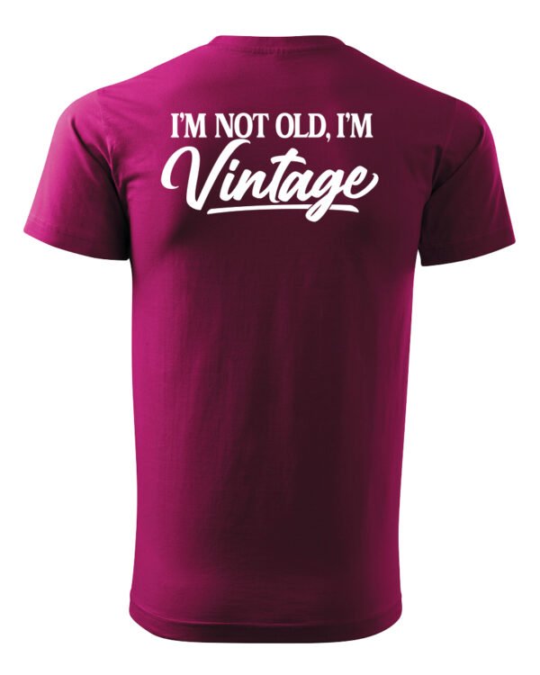 Koszulka Styl retro na co dzień, „I'm not old, I'm vintage” – Unisex, edycja Midnight