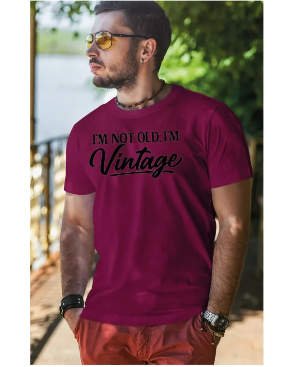 Koszulka Styl retro na co dzień, „I'm not old, I'm vintage” – edycja Midnight, Unisex