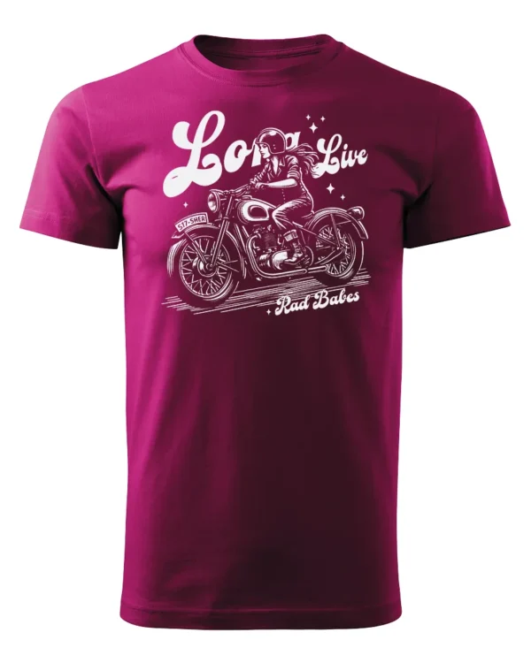 Koszulka Jazda, wolność, niezależność, „Long Live Rad Babes” – edycja White, Unisex