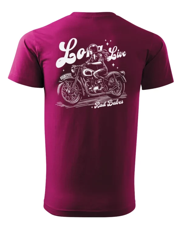 Koszulka Jazda, wolność, niezależność, „Long Live Rad Babes” – edycja White, Unisex