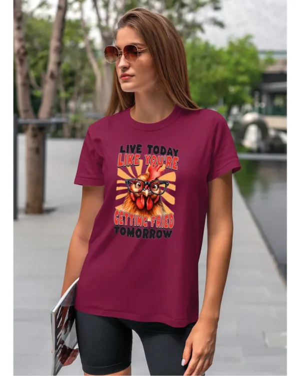 Koszulka Live Today <br>Kurczak na luzie - Unisex, dla niej