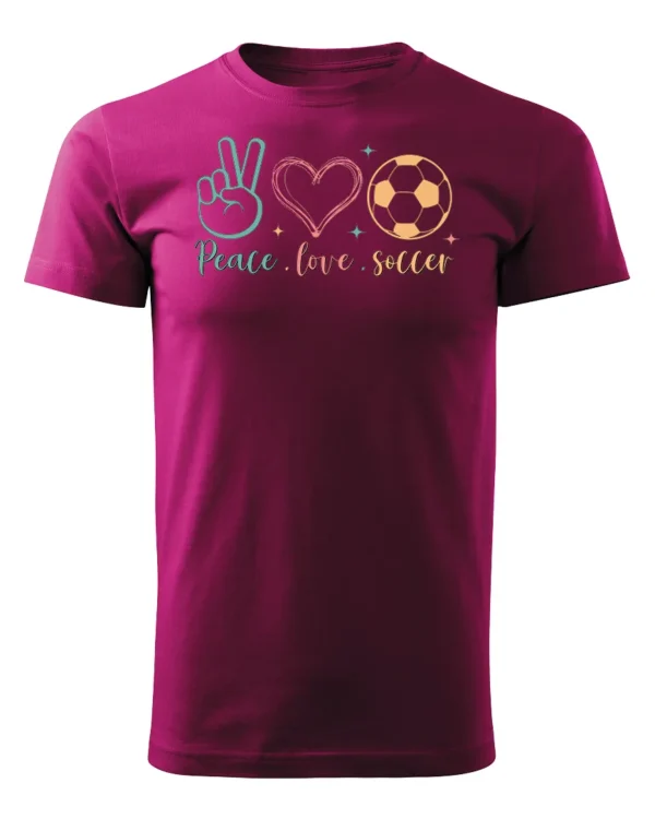 Koszulka Peace Love Soccer <br>Sport i pasja - Unisex, dla niej