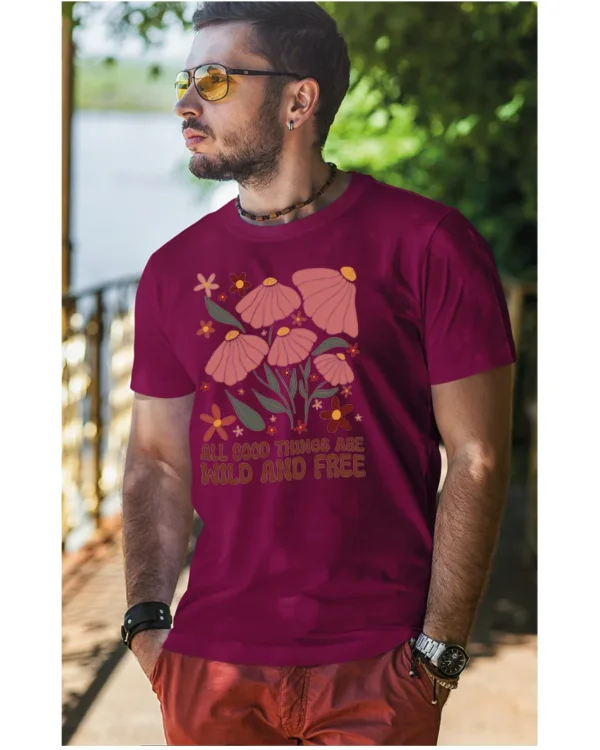 Koszulka Wild and Free <br>Piękno natury - Unisex, dla niego