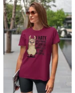 Koszulka I Hate Mornings <br>And people - Unisex, dla niej