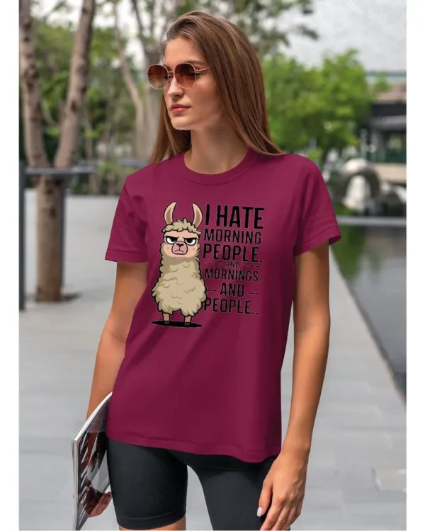 Koszulka I Hate Mornings <br>And people - Unisex, dla niej